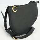 【中古】 クリスチャンディオール 斜め掛け ショルダーバッグ レディース Christian Dior サドル ショルダーバッグ レザー S5642CWVG-900U ブラック 斜めがけ ブランド 高級 おしゃれ プレゼント 女性 実用的 かわいい