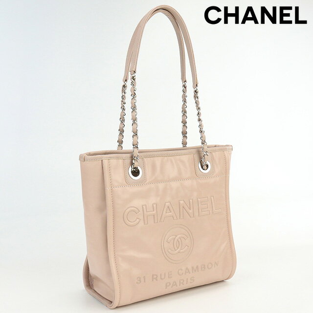 ＼5/10限定★先着2100円OFFクーポンにさらに+3倍／【中古】 シャネル トートバッグ レディース ブランド CHANEL ドーヴィル チェーントート レザー A93256 ピンク