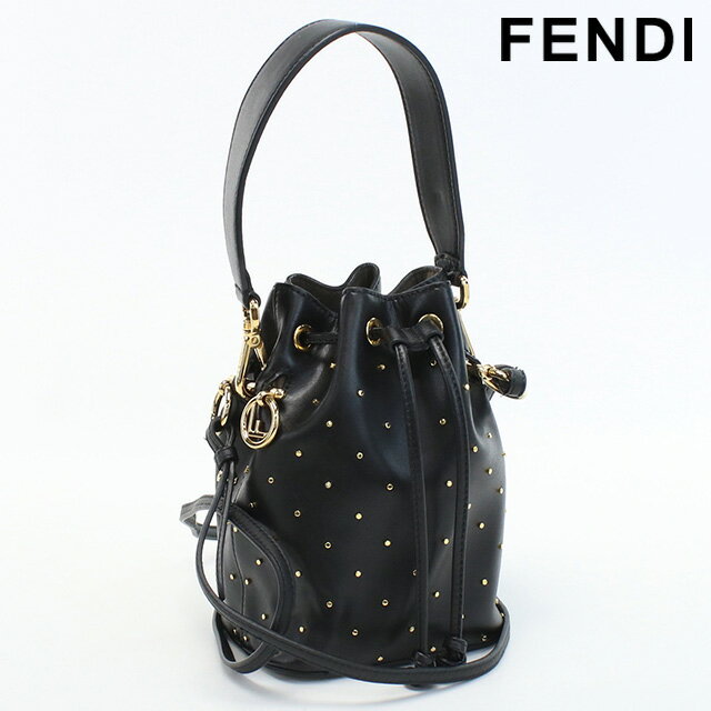 ＼スーパーSALE限定★さらに2000円OFFクーポン／【中古】 フェンディ ハンドバッグ レディース ブランド FENDI ミニモントレゾールスタッズ レザー 8BS010 ブラック