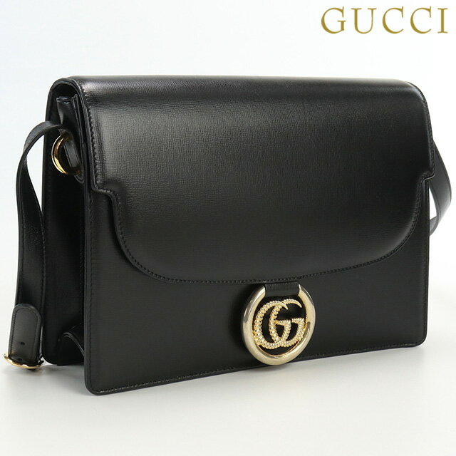 ＼21日10時まで★15,100円OFFクーポン！全品10%OFF／【中古】 グッチ ショルダー レディース ブランド GUCCI GGロゴショルダーバッグ レザー 589471 ブラック