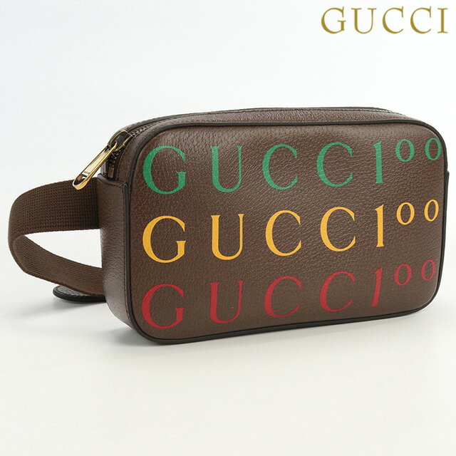 ＼21日10時まで★13,690円OFFクーポン！全品10%OFF／【中古】 グッチ ボディバッグ ユニセックス ブランド GUCCI 100周年記念ベルトバッグ レザー 602695 ブラウン