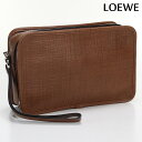 ＼激アツな6日間★8,000円割引クーポン！全品10%OFF／【中古】 ロエベ クラッチバッグ メンズ ブランド LOEWE ダブルファスナークラッチバッグ レザー 358.17.L12 ブラウン