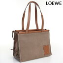 【中古】 ロエベ トートバッグ レディース ブランド LOEWE クッショントートスモール キャンバス 330.02AA93 ブラウン