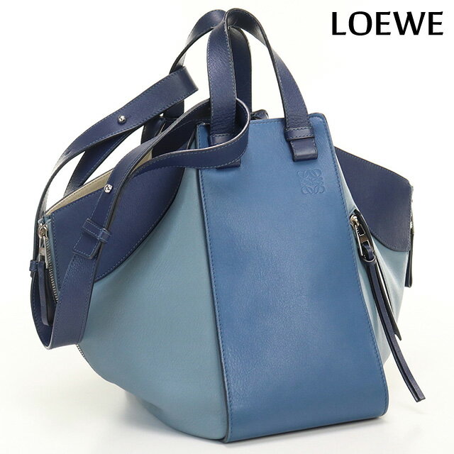 ＼21日10時まで★15,770円OFFクーポン！全品10%OFF／【中古】 ロエベ ハンドバッグ レディース ブランド LOEWE ハンモックバッグ ミディアム レザー 387.30VT38 ブルー