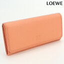 【中古】 ロエベ 長財布ニ折小銭入付き レディース ブランド LOEWE アナグラム 二つ折り長財布 レザー オレンジ