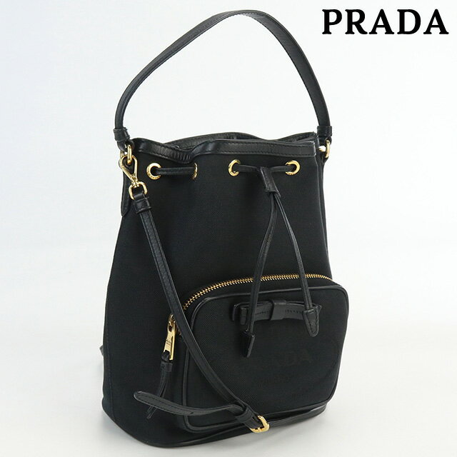 ＼21日10時まで★14,250円OFFクーポン！全品10%OFF／【中古】 プラダ ハンドバッグ レディース ブランド PRADA ロゴジャガード2WAYバッグ ナイロン 1BH038 UCW F0002 ブラック