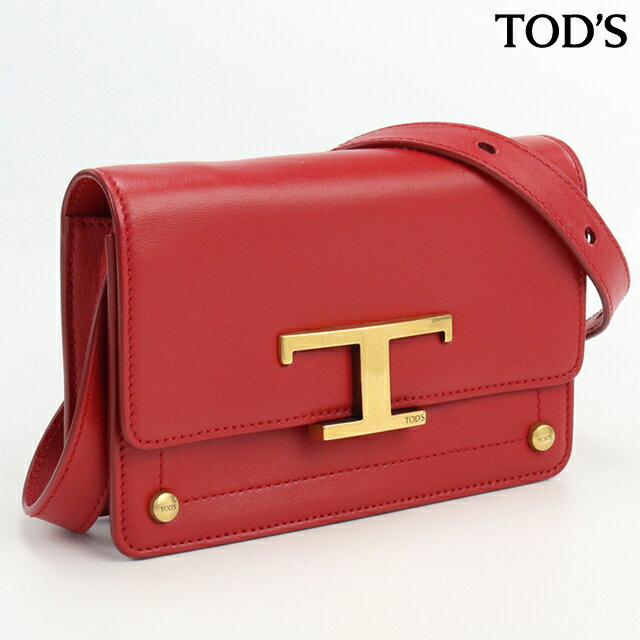 ＼16日2時まで★先着2100円OFFクーポン／【中古】 トッズ ショルダー レディース ブランド TOD'S Tタイムレス ショルダーバッグ レザー レッド