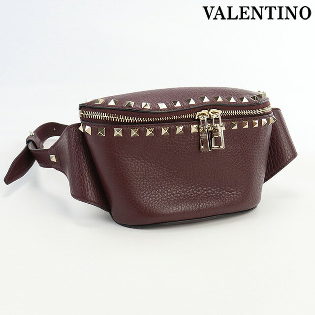 【中古】 ヴァレンティノ ボディバッグ ユニセックス ブランド VALENTINO ロックスタッズベルトバッグ レザー RW2B0D15VSL ブラウン