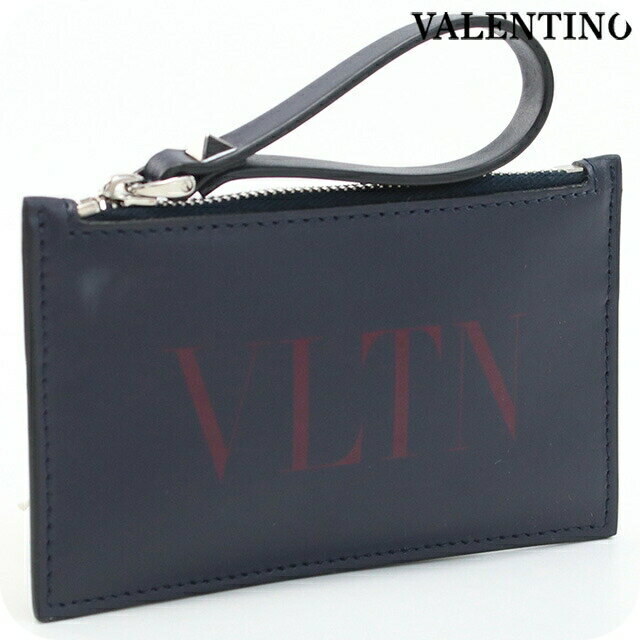 ＼21日10時まで★2,720円OFFクーポン！全品10%OFF／【中古】 ヴァレンティノ 小銭入れ メンズ ブランド VALENTINO VLTN カードホルダー カーフ 1Y2P0654LVN ネイビー