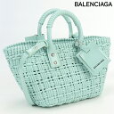 【中古】 バレンシアガ トートバッグ レディース ブランド BALENCIAGA ビストロXS バスケット ポリウレタン 671342 ブルー バッグ