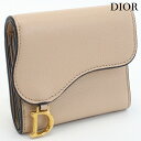 【中古】 クリスチャンディオール 三折財布小銭入付き レディース ブランド Christian Dior サドル ロータスウォレット レザー S5652 CCEH M41G ピンク 財布