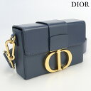 【中古】 クリスチャンディオール 斜め掛け ショルダーバッグ レディース ブランド Christian Dior 30モンテーニュ バッグ レザー ブルー バッグ