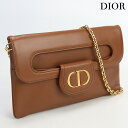 【中古】 クリスチャンディオール ショルダー レディース ブランド Christian Dior ディオールダブル レザー M8641U ブラウン バッグ