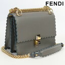 【中古】 フェンディ 斜め掛け ショルダーバッグ レディース ブランド FENDI ミニキャナイ レザー 8M0381 グレー バッグ