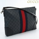 【中古】 グッチ 斜め掛け ショルダーバッグ メンズ ブランド GUCCI GGスプリーム メッセンジャーバッグ PVC 474139 グレー バッグ