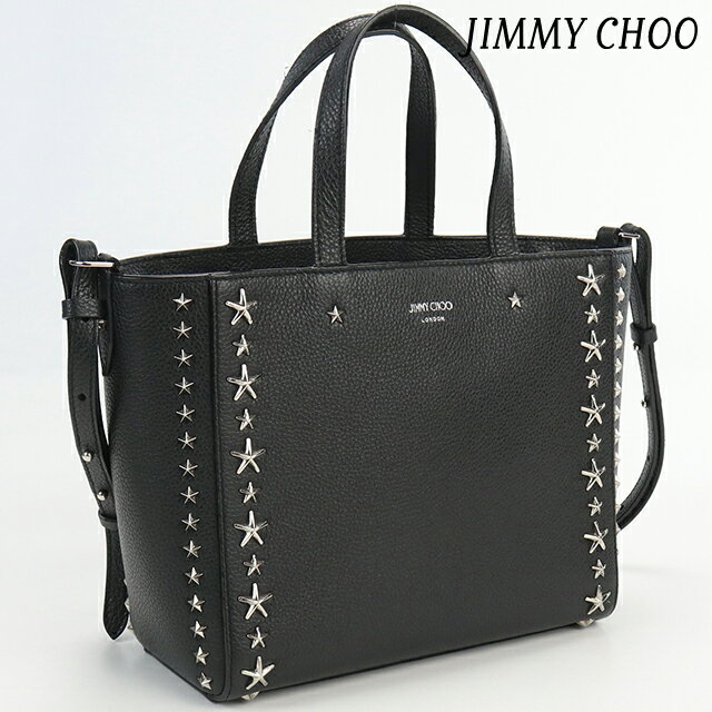 【中古】 ジミーチュウ トートバッグ レディース ブランド JIMMY CHOO ペガシ スタースタッズ トート レザー ブラック バッグ