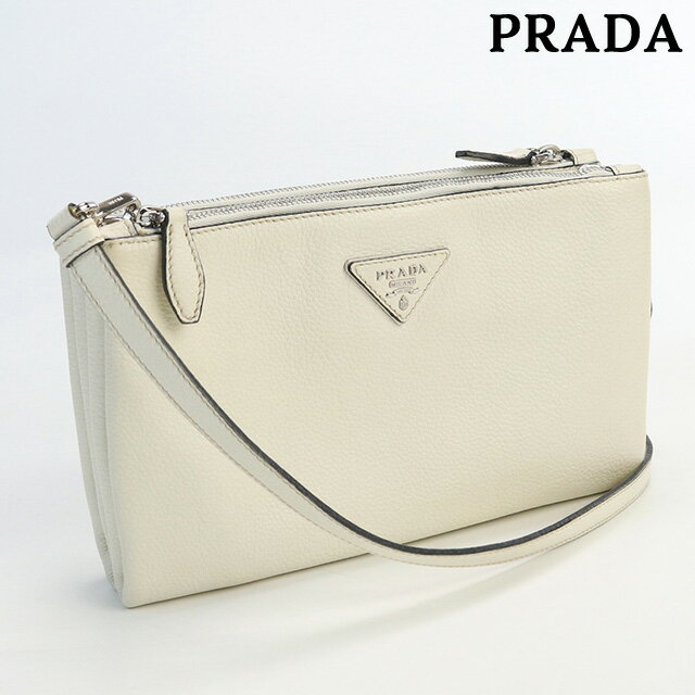 【中古】 プラダ 斜め掛け ショルダーバッグ ユニセックス ブランド PRADA ショルダーバッグ レザー ホワイト バッグ