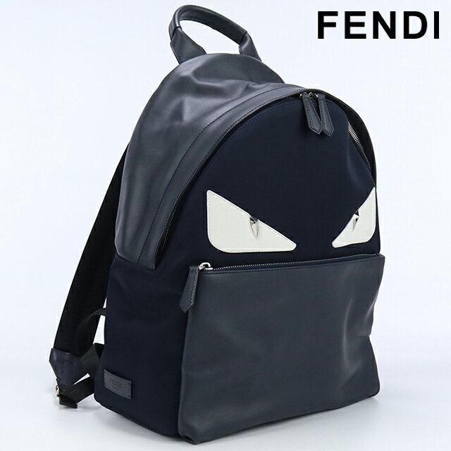 【中古】 フェンディ リュック メンズ ブランド FENDI モンスターバックパック ナイロン 7VZ012 8FC F06HY ネイビー バッグ