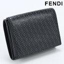 【中古】 フェンディ 三折財布小銭入付き メンズ ブランド FENDI 三つ折り財布 レザー 7M0280 AGLP ブラック 財布