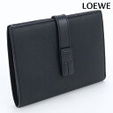 ＼今なら★2100円OFFクーポン／【中古】 ロエベ 二折財布小銭入付き レディース ブランド LOEWE バーティカルウォレット ミディアム カーフ C660S87X01 ブラック 財布