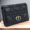 ＼4/27 09:59まで★先着2000円OFFクーポン／【中古】 クリスチャンディオール 小銭入れ レディース ブランド Christian Dior ディオール カロ グリシン ウォレット カーフ S5132UWHC M900 ブラック 財布