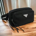 ＼4/27 09:59まで★先着2000円OFFクーポン／【中古】 プラダ ボディバッグ メンズ ブランド PRADA ベルトバッグ ナイロン 1BL010 064 F0002 ブラック バッグ