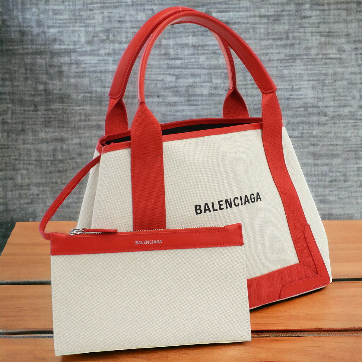 【中古】 バレンシアガ トートバッグ レディース ブランド BALENCIAGA ネイビーカバスS 339933 ホワイト バッグ