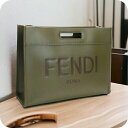 フェンディ トートバッグ メンズ FENDI カーフレザー イタリア 7VA480 カーキ バッグ プレゼント 実用的