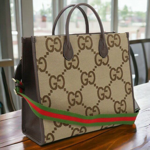 ＼21日10時まで★31,740円OFFクーポン！全品10%OFF／【中古】 グッチ トートバッグ レディース ブランド GUCCI ジャンボGG 2WAYトートバッグ 678839 ベージュ バッグ