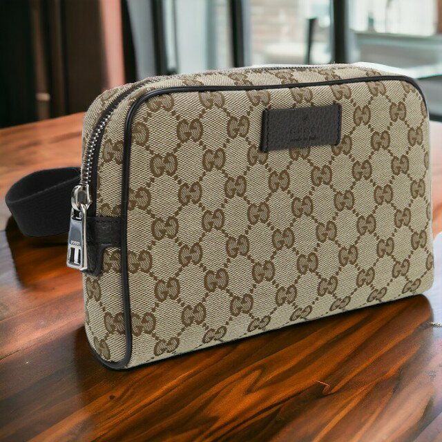 【中古】 グッチ ボディバッグ ユニセックス ブランド GUCCI GGキャンバス ベルトバッグ 449174 ブラウン バッグ