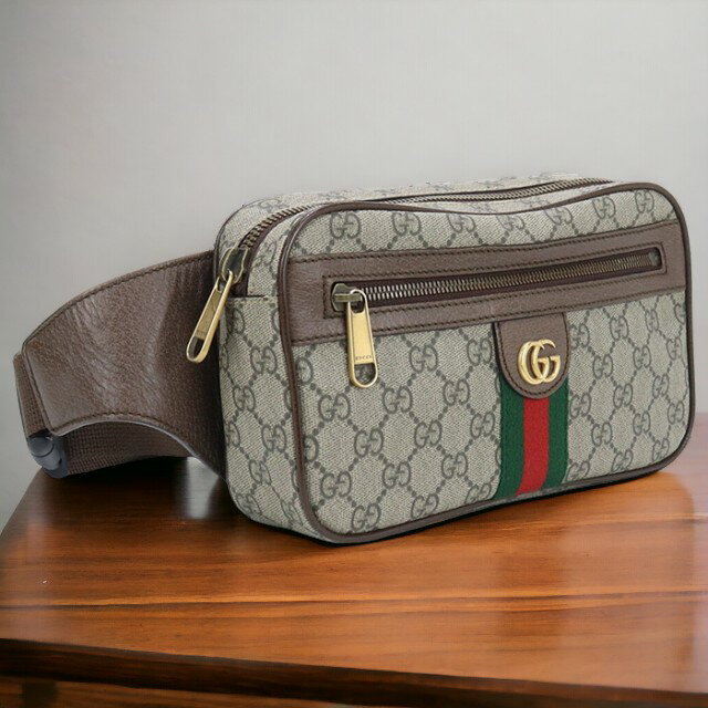 ＼21日10時まで★10,780円OFFクーポン！全品10%OFF／【中古】 グッチ ボディバッグ メンズ ブランド GUCCI オフィディア GGベルトバッグ 574796 97SIT 8747 ブラウン バッグ