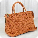 【中古】 ミュウミュウ トートバッグ レディース MIUMIU マテラッセ 2WAYトートバッグ レザー RN1016 N88 オレンジ バッグ 軽量 手提げ ...