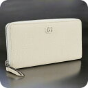 \さらに+4倍★今だけ!!/【中古】 グッチ 長財布ラウンドファスナー レディース GUCCI ダブルG ジップアラウンド レザー 456117 ホワイト 財布...