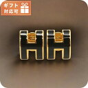 エルメス ピアス レディース ブランド HERMES MINI POP H ゴールド-ブラック アクセサリー 敬老の日ギフト