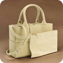 【中古】 ボッテガヴェネタ トートバッグ レディース ブランド BOTTEGA VENETA イントレチャート ミニ アルコ レザー ベージュ バッグ 軽量 手...
