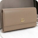 【中古】 グッチ 長財布ニ折小銭入付き レディース ブランド GUCCI ダブルG コンチネンタルウォレット レザー 456116 グレー 財布