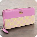 【中古】 グッチ 長財布ラウンドファスナー レディース ブランド GUCCI GGスプリーム ジップアラウンドウォレット 783117 ピンク 財布