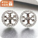 \さらに+4倍★今だけ!!/ トリーバーチ ピアス レディース ブランド TORY BURCH MILLER PAVE 53422 TORY SILVER/CR...