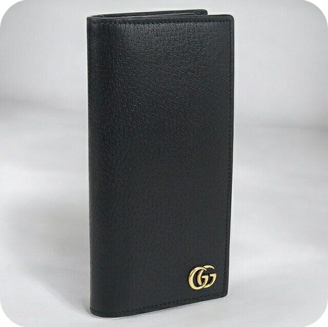 【中古】 グッチ 長財布ニ折小銭入付き メンズ ブランド GUCCI ダブルG ロングウォレット レザー 428740 ブラック 財布