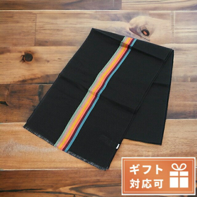 ポールスミス マフラー（メンズ） ＼SALE限定10%OFF★さらに2000円OFFクーポン／ ポール・スミス マフラー メンズ Paul Smith イタリア M1A454D ブラック 小物 父の日 プレゼント 実用的