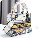 \さらに+4倍★今だけ!!/【中古】 ディオール ハンドバッグ レディース ブランド Dior レディ D-ライト ハンドバッグ ミディアム CD90273 ホワイト バッグ 軽量 小さめ 手提げ 高級 おしゃれ プレゼント 女性 実用的 かわいい