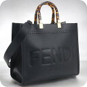 【中古】 フェンディ トートバッグ レディース ブランド FENDI サンシャイン ミディアム レザー 8BH386 ABVL ブラック バッグ 軽量 手提げ ...