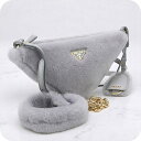 \10%割引クーポン★7日10時迄/【中古】 プラダ ショルダーバッグ レディース ブランド PRADA トライアングル ファー 2WAYショルダーバッグ 1B...