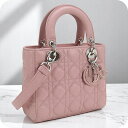\さらに+4倍★今だけ!!/【中古】 ディオール ハンドバッグ レディース ブランド Dior レディディオール バッグ スモール CD89853 ピンク バッグ 軽量 小さめ 手提げ 高級 おしゃれ プレゼント 女性 実用的 かわいい