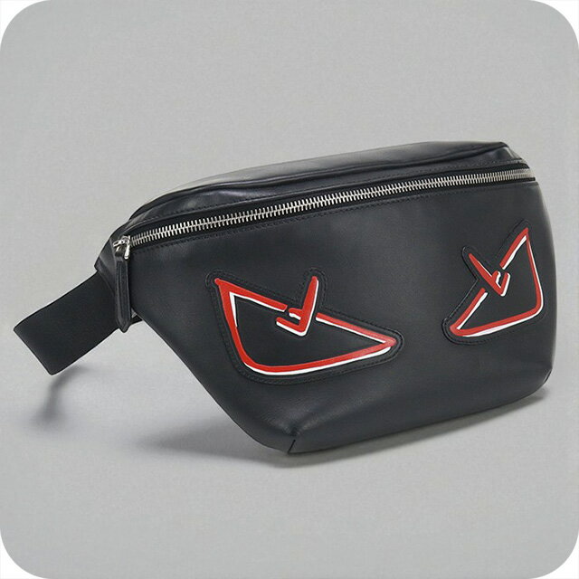 【中古】 フェンディ ボディバッグ メンズ ブランド FENDI モンスター バグズアイ ベルトバグ レザー 7VA434 A72K ブラック バッグ