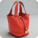 \7/15は全品10倍★さらに+7倍/【中古】 エルメス ハンドバッグ レディース ブランド ピコタンロックPM レッド バッグ 軽量 小さめ 手提げ 高級 おしゃれ プレゼント 女性 実用的 かわいい