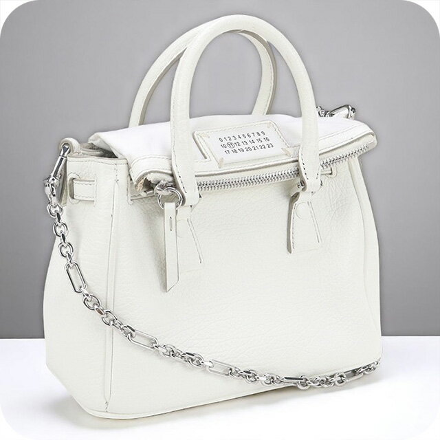 【中古】 メゾンマルジェラ トートバッグ レディース ブランド Maison Margiela 5AC 2WAYトートバッグ レザー S56WD0072 ホワイト バッグ 軽量 手提げ 高級 おしゃれ プレゼント 女性 実用的 かわいい