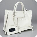 【中古】 バレンシアガ トートバッグ レディース ブランド BALENCIAGA ペーパー A6 2WAY BG92893 ホワイト バッグ 軽量 手提げ 高級 おしゃれ プレゼント 女性 実用的 かわいい