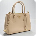 【中古】 プラダ トートバッグ レディース ブランド PRADA ガレリア 2WAY PR94097 ベージュ バッグ 軽量 手提げ 高級 おしゃれ プレゼント 女性 実用的 かわいい