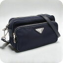 【中古】 プラダ 斜め掛け ショルダーバッグ レディース ブランド PRADA レザー BT1010 ネイビー バッグ
